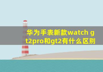 华为手表新款watch gt2pro和gt2有什么区别